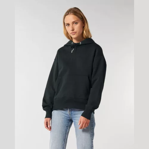 Slammer uniszex laza kapucnis pulóver (S, Black)