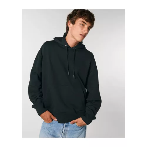 Slammer uniszex laza kapucnis pulóver (XS, Black)