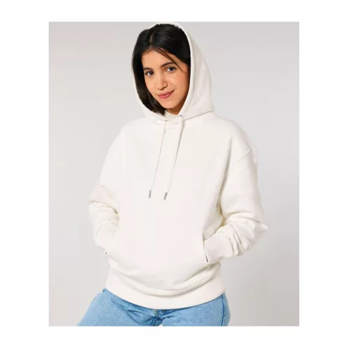 Slammer uniszex laza kapucnis pulóver (M, Off White)