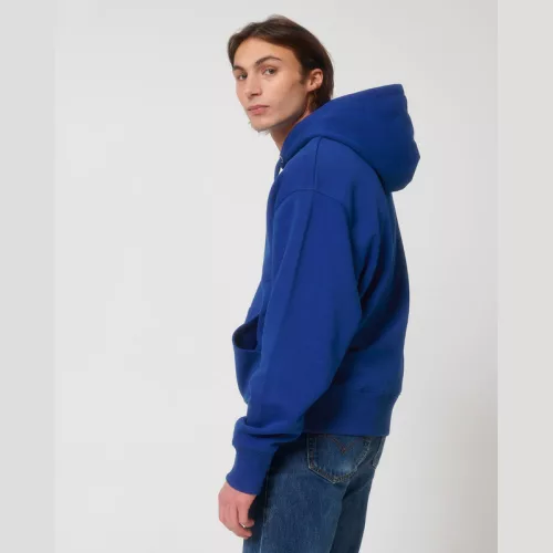 Slammer uniszex laza kapucnis pulóver (XL, Worker Blue)