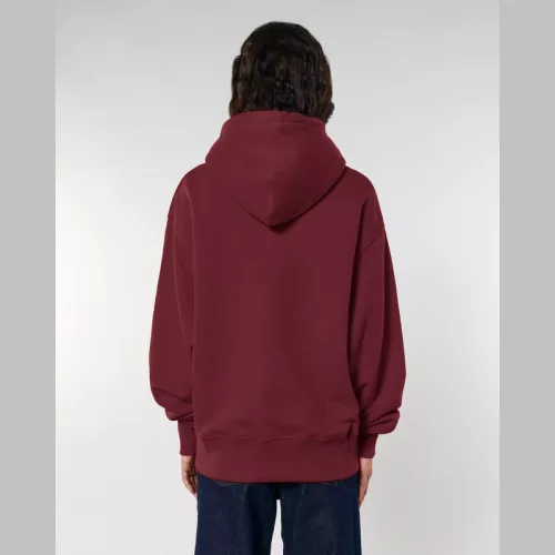 Slammer uniszex laza kapucnis pulóver (L, Burgundy)