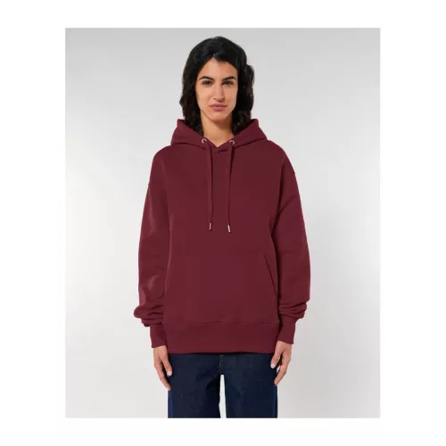 Slammer uniszex laza kapucnis pulóver (2XS, Burgundy)