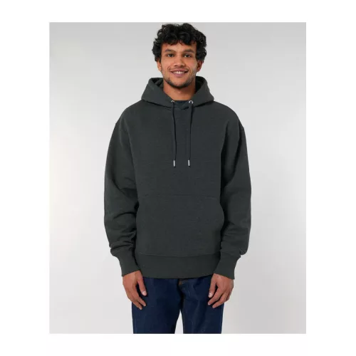 Slammer uniszex laza kapucnis pulóver (S, Dark Heather Grey)