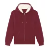 Hygger Sherpa uniszex cipzáros kapucnis pulóver (M, Burgundy)