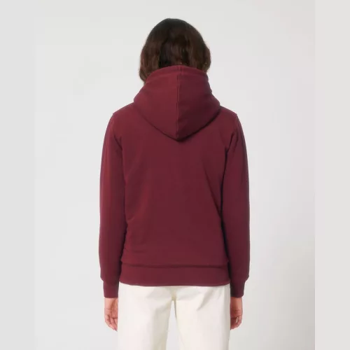 Hygger Sherpa uniszex cipzáros kapucnis pulóver (M, Burgundy)