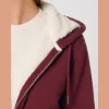 Hygger Sherpa uniszex cipzáros kapucnis pulóver (2XL, Burgundy)