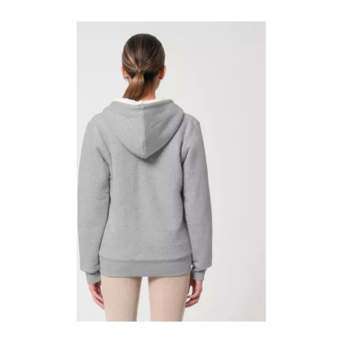 Hygger Sherpa uniszex cipzáros kapucnis pulóver (L, Heather Grey)