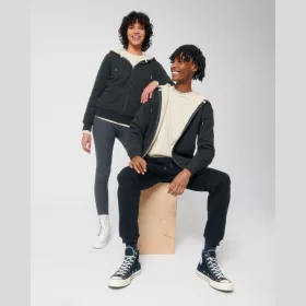   Hygger Sherpa uniszex cipzáros kapucnis pulóver (XS, Heather Grey)