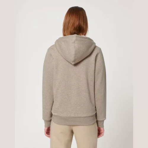 Hygger Sherpa uniszex cipzáros kapucnis pulóver (L, Heather Sand)