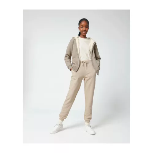 Hygger Sherpa uniszex cipzáros kapucnis pulóver (XL, Heather Sand)