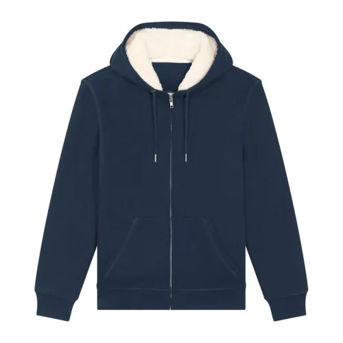 Hygger Sherpa uniszex cipzáros kapucnis pulóver (2XS, French Navy)