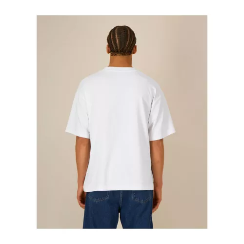 Ikonikus, közepesen vastag uniszex lezser póló (L, White)