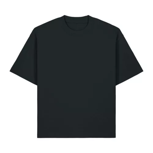 Ikonikus, közepesen vastag uniszex lezser póló (M, Black)