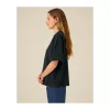 Ikonikus, közepesen vastag uniszex lezser póló (M, Black)