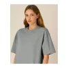 Ikonikus, közepesen vastag uniszex lezser póló (2XS, Heather Grey)