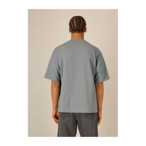 Ikonikus, közepesen vastag uniszex lezser póló (2XS, Heather Grey)