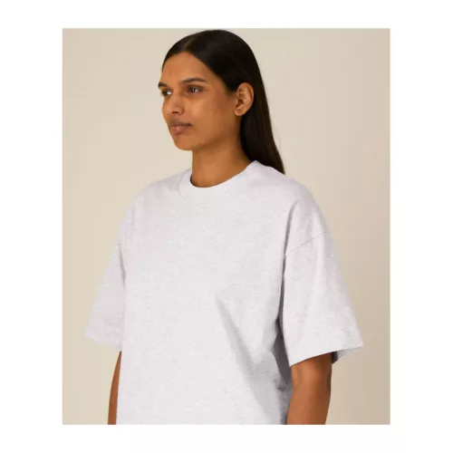 Ikonikus, közepesen vastag uniszex lezser póló (2XS, Cool Heather Grey)