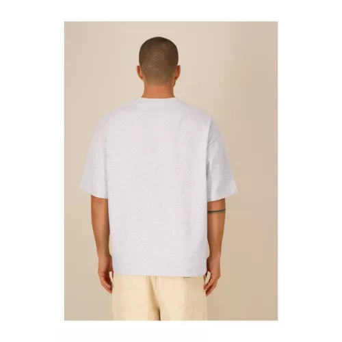 Ikonikus, közepesen vastag uniszex lezser póló (2XS, Cool Heather Grey)