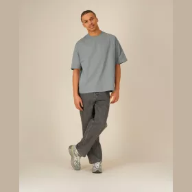   Ikonikus, közepesen vastag uniszex lezser póló (XS, Cool Heather Grey)