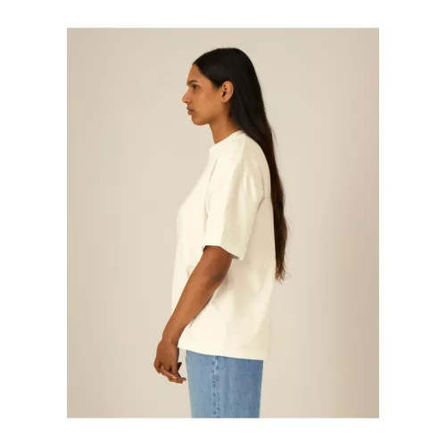 Ikonikus, közepesen vastag uniszex lezser póló (L, Cream)