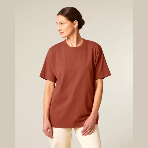 Freestyler uniszex nehézsúlyú póló (L, Heritage Brown)
