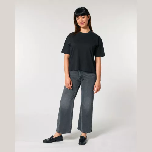 Stella Nova női boxy póló (S, Black)