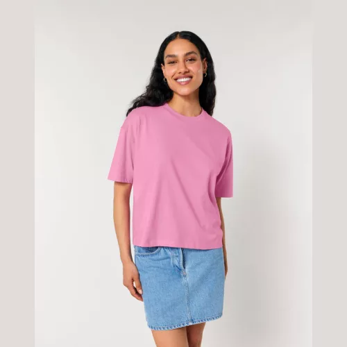 Stella Nova női boxy póló (L, Bubble Pink)