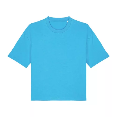 Stella Nova női boxy póló (M, Aqua Blue)