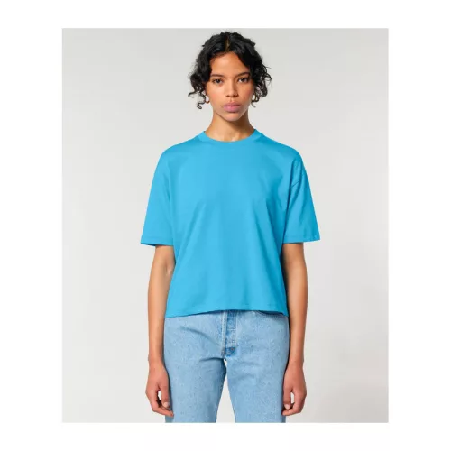 Stella Nova női boxy póló (M, Aqua Blue)