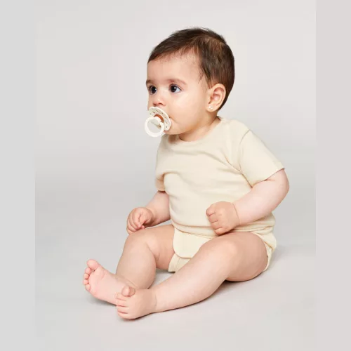 Baba rövid ujjú body (6-9 m/68-74cm, Natural Raw)
