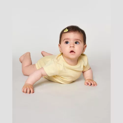 Baba rövid ujjú body (9-12 m/74-80cm, Butter)