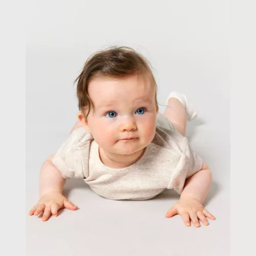 Baba rövid ujjú body (0-3 m/56-62cm, Eco Heather)