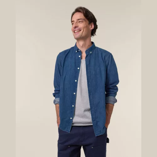 Stanley férfi farmering (5XL, Mid Wash)