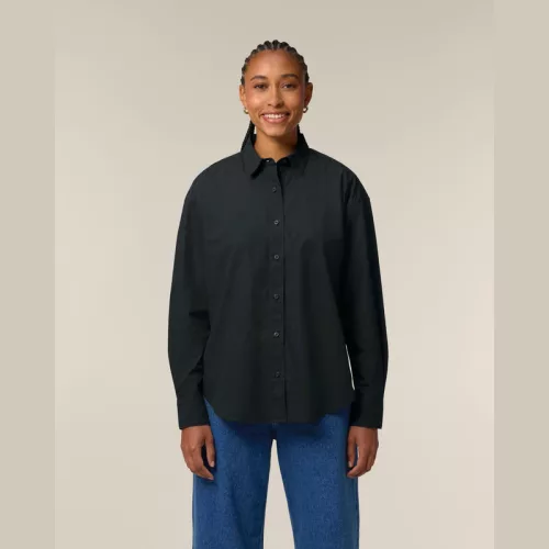 Stella Styler női lezser poplin ing (S, Black)