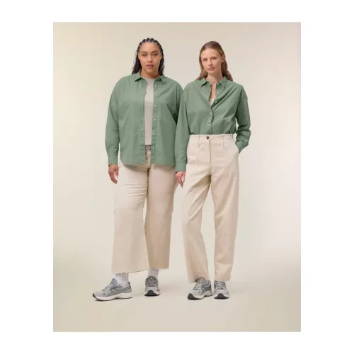 Stella Styler női lezser poplin ing (L, Soft Khaki)