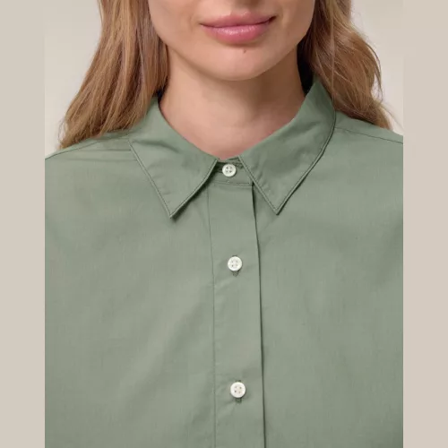 Stella Styler női lezser poplin ing (L, Soft Khaki)