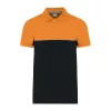 UNISEX ECO-FRIENDLY TWO-TONE SHORT SLEEVE POLO SHI (4XL, Black/Orange)