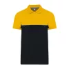UNISEX ECO-FRIENDLY TWO-TONE SHORT SLEEVE POLO SHI (XL, Black/Yellow)