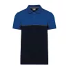 UNISEX ECO-FRIENDLY TWO-TONE SHORT SLEEVE POLO SHI (XS, Navy/Royal Blue)