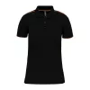 LADIES' SHORT-SLEEVED CONTRASTING DAYTODAY POLO SH (S, Black/Orange)