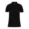 LADIES' SHORT-SLEEVED CONTRASTING DAYTODAY POLO SH (2XL, Black/Red)