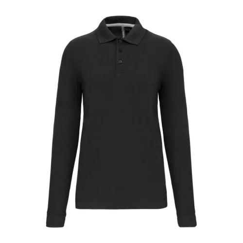 MEN'S LONG-SLEEVED POLO SHIRT (3XL, Dark Grey)