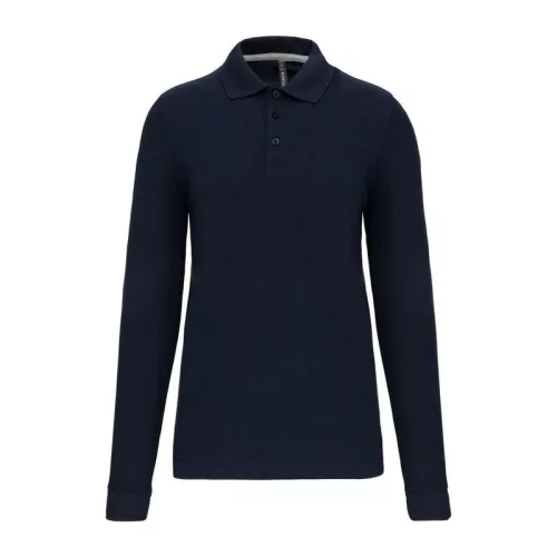 MEN'S LONG-SLEEVED POLO SHIRT (2XL, Navy)