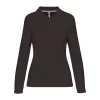 LADIES' LONG-SLEEVED POLO SHIRT (M, Dark Grey)