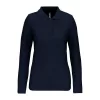LADIES' LONG-SLEEVED POLO SHIRT (S, Navy)