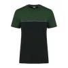 UNISEX ECO-FRIENDLY SHORT SLEEVE TWO-TONE T-SHIRT (L, Black/Forest Green)