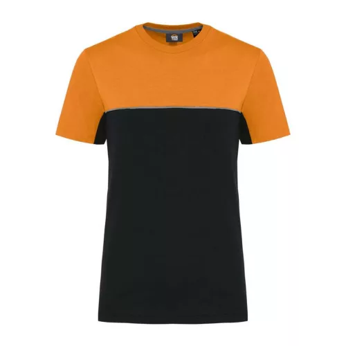 UNISEX ECO-FRIENDLY SHORT SLEEVE TWO-TONE T-SHIRT (M, Black/Orange)