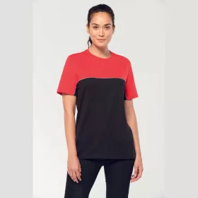   UNISEX ECO-FRIENDLY SHORT SLEEVE TWO-TONE T-SHIRT (XS, Black/Orange)