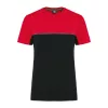 UNISEX ECO-FRIENDLY SHORT SLEEVE TWO-TONE T-SHIRT (4XL, Black/Red)