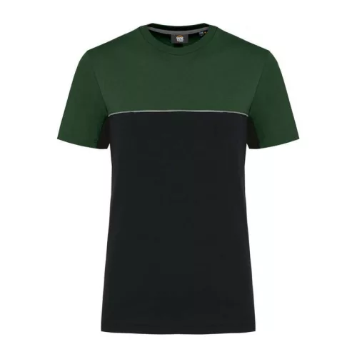 UNISEX ECO-FRIENDLY SHORT SLEEVE TWO-TONE T-SHIRT (L, Black/Red)